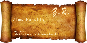 Zima Rozália névjegykártya
